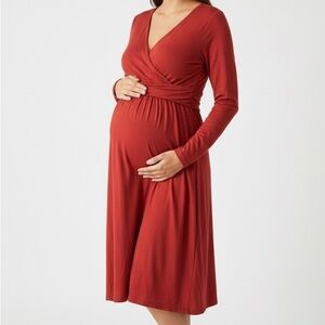 Oldnavy Dress Maternity Women Large Midi Orange Casual